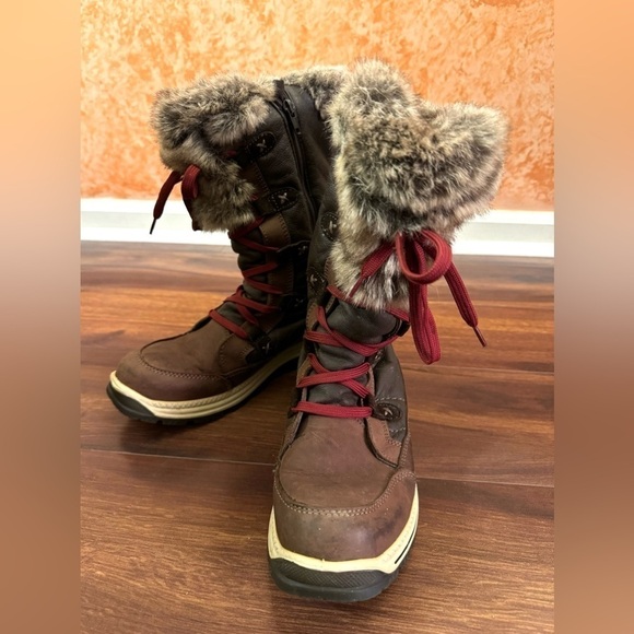 SANTANA CANADA Lace Up Brown Leather Winter Boots Size 40EU 9.5US - Picture 8 of 15